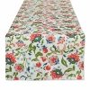 Design Imports Garden Floral Print Outdoor Table Runner In Sand