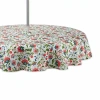 Design Imports Garden Floral Print Outdoor With Zipper Tablecloth In Sand