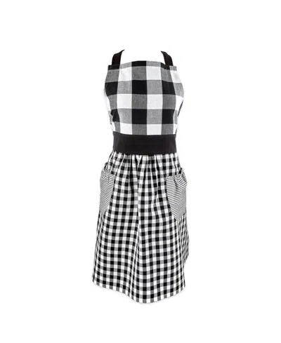 Design Imports Gingham Apron In Black