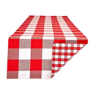 Design Imports Gingham Buffalo Check Table Runner In Red