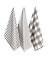 Design Imports Gingham Check Kitchen Collection, Gray, Dishtowel Set In Gray