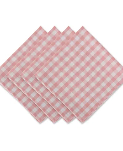 Design Imports Gingham Napkin, Set Of 6 In Pink