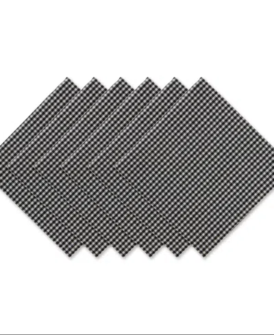 Design Imports Gingham Small Check Napkin, Set Of 6 In Black