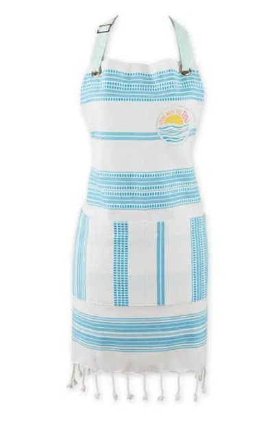 Design Imports Going With The Flow Cotton Apron In Blue