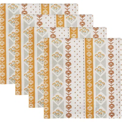 Design Imports Golden Gardens 4-piece Napkin Set In Multi