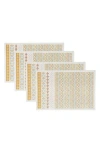 Design Imports Golden Gardens Set Of Four Placemats In Multi