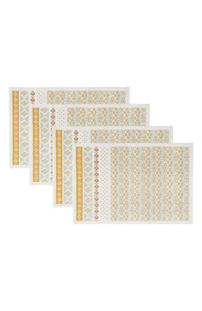 Design Imports Golden Gardens Set Of Four Placemats In Multi