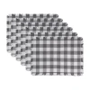 Design Imports Gray Heavyweight Check Fringed 6-pc. Table Linen Set In Gray
