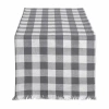 Design Imports Gray Heavyweight Check Fringed Table Runner In Gray