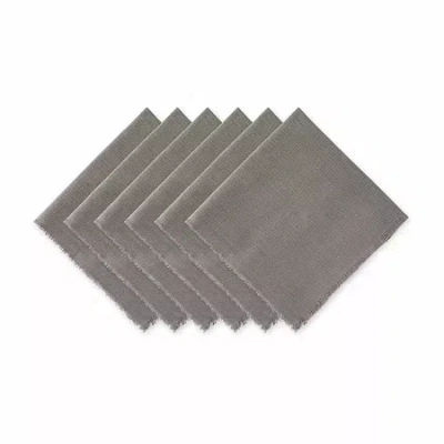 Design Imports Gray Solid Heavyweight Fringed 6-pc. Napkins
