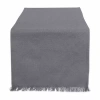 Design Imports Gray Solid Heavyweight Fringed Table Runner In Gray