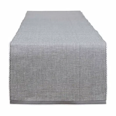 Design Imports Gray/white 2-tone Ribbed Table Runner