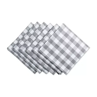 Design Imports Gray/white Checkers 6-pc. Napkins