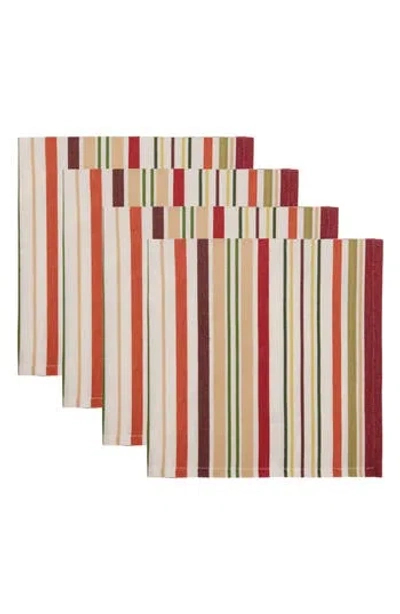 Design Imports Grove Stripe 4-piece Napkin Set In Multi