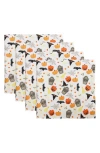 Design Imports Halloween Fun Set Of 4 Napkins In White