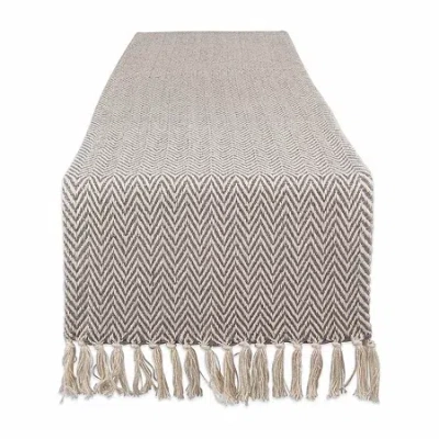 Design Imports Handloom Chevron Table Runners In Gray