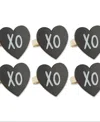Design Imports Heart Chalkboard Napkin Ring, Set Of 6 In Heart Chalkboard