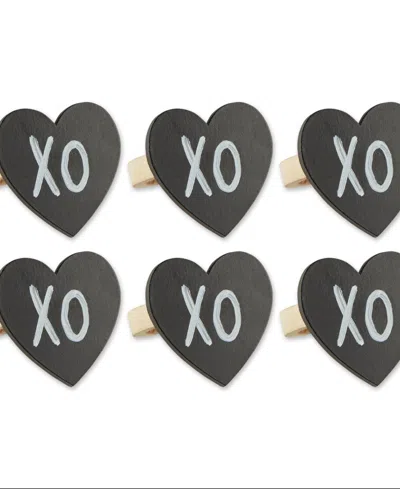 Design Imports Heart Chalkboard Napkin Ring, Set Of 6