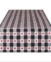 Design Imports Hearts Dobby Check Table Runner, 14" X 108" In Black,red