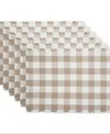 Design Imports Heavyweight Fringe Placemat, Set Of 6 In Stone Brown