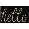 Design Imports Hello Coir Doormat In Black