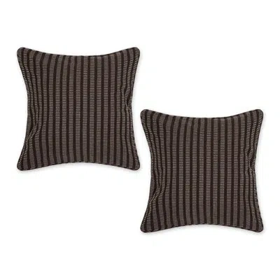 Design Imports Higginbotham Striped 18'' Throw Pillow Cover In Chocolate