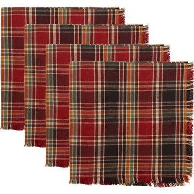 Design Imports High Country Plaid 4-piece Napkin Set In Multi