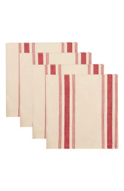Design Imports Ho Ho Ho Stripe 4-piece Napkin Set In Multi