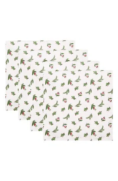 Design Imports Holiday Berry 4-piece Napkin Set In Multi