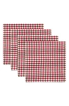 Design Imports Holiday Houndstooth 4-piece Napkin Set In Red