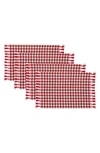 Design Imports Holiday Houndstooth Set Of 4 Placemats In Red