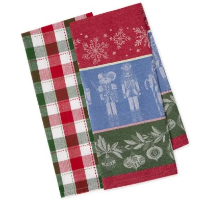 Design Imports Holiday Nutcrackers Dishtowel Set Of 2