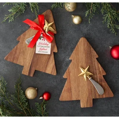 Design Imports Holiday Tree Cutting Board Gift Set/2