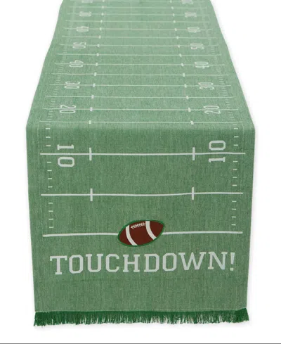 Design Imports Home Field Embellished Game Day Table Runner, 14" X 72" In Home Field Green