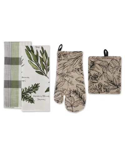 Design Imports Home Sweet Farmhouse Kitchen Collection Cotton Kitchen Linen, Set Of 4 In Multi