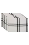 Design Imports Home Sweet Farmhouse Plaid Set Of 4 Placemats In Black