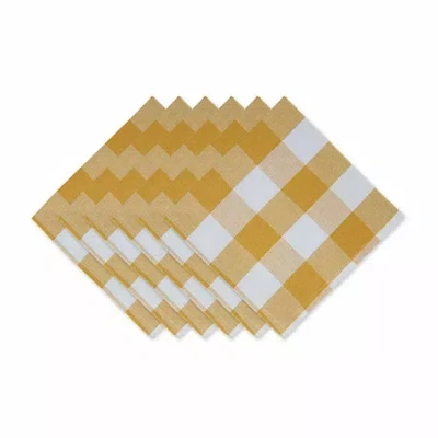 Design Imports Honey Gold Buffalo Check 6-pc. Napkins In Yellow