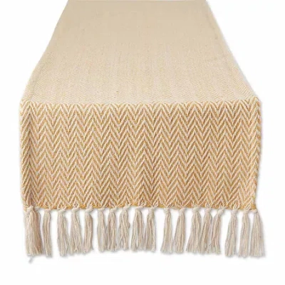 Design Imports Honey Gold Chevron Table Runner In Yellow