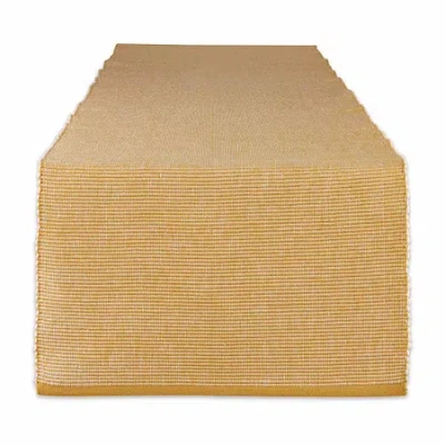 Design Imports Honey Gold/white 2-tone Ribbed Table Runner In Yellow