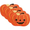 Design Imports Jack-o'-latern Set Of Four Placemats In Orange