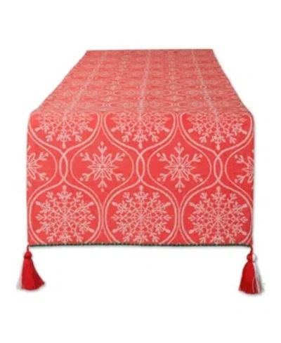 Design Imports Joyful Snowflakes Jacquard Collection For Everyday Use, Holidays And Dinner Parties, Table Runner, 1 In Multicolor
