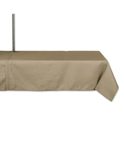 Design Imports Lattice Print Outdoor Tablecloth With Zipper, 60"x84 " In Brown