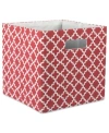Design Imports Lattice Square Print Polyester Storage Bin In Rust