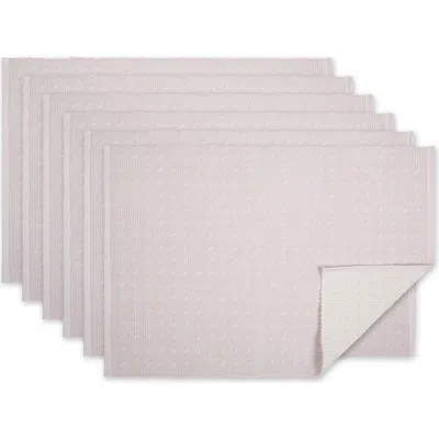 Design Imports Lavender Fog Dobby Dot Rib Set Of 4 Placemats In Purple