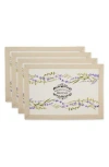 Design Imports Lavender Garden Set Of 4 Placemats In White/beige