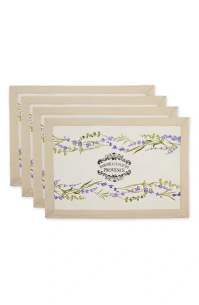 Design Imports Lavender Garden Set Of 4 Placemats In Neutral