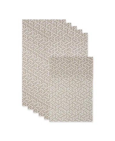 Design Imports Leaf Print Fridge Liner 6 Pack Set, 24" X 12" In Neutral