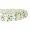 Design Imports Lemon Bliss Print Outdoor Tablecloth In White