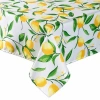 Design Imports Lemon Bliss Print Outdoor With Zipper Tablecloth In White