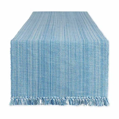 Design Imports Light Blue Variegated Fringe Table Runner